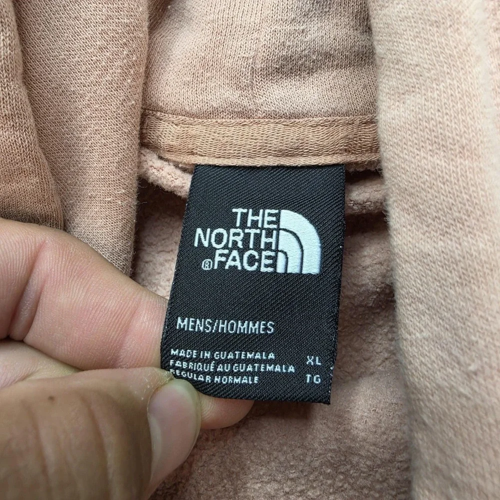 The North Face Hoodie Mens XL Pink Pullover Fleece Hooded Pockets Drawstring